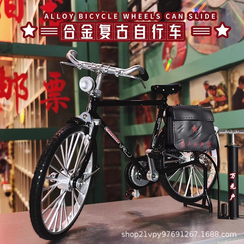 Assembled Bicycle Post 28 Big Bar Bicycle Alloy Bicycle Model Toy Diy Model Ornaments - Image 2